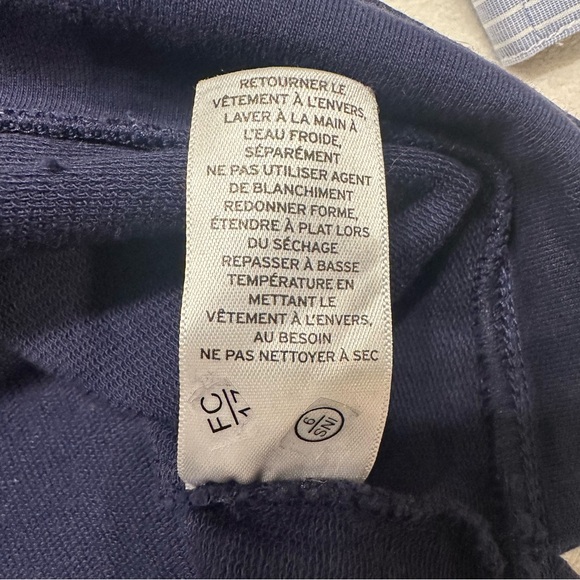 Halogen Dark Blue Sweatshirt with Striped Ruffle Sleeves - Picture 5 of 9